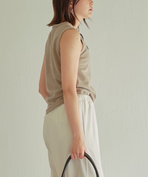 GALLARDAGALANTE(ガリャルダガランテ)の「【La nature linge】パイルノースリーブカットソー(タンクトップ・レディース・ネイビー/グレー・FREE)」の7枚目の写真