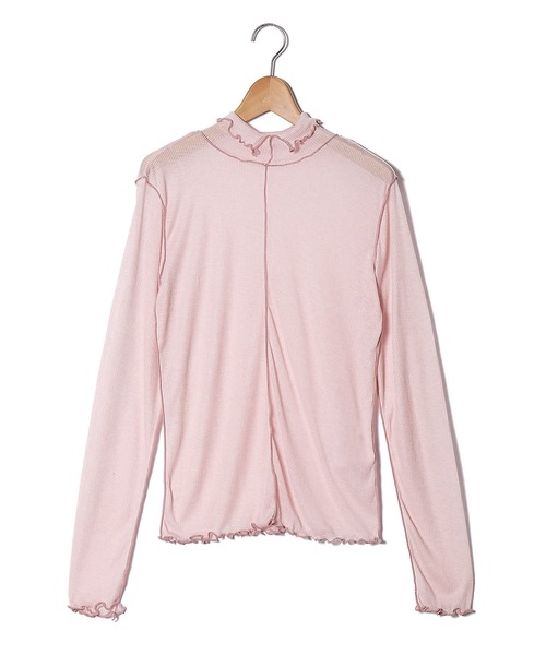 AS KNOW AS PINKY(アズノゥアズピンキー)の「シアーふわりやわらかプルオーバー(Tシャツ/カットソー・レディース・オフホワイト/ブラック/ライトグレー/ライトグリーン/ライトブルー/ライトイエロー/ライトピンク・FREE)」の7枚目の写真