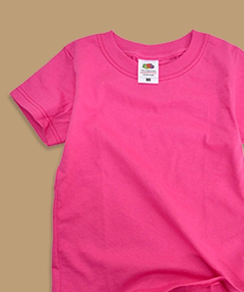 FRUIT OF THE LOOM(フルーツオブザルーム)の「FRUIT OF THE ROOM / フルーツオブザルーム 半袖Tシャツ(Tシャツ/カットソー・キッズ・杢グレー/グリーン/ピンク/レッド/ブルー系その他・130cm/140cm/150cm/110cm/100cm)」の4枚目の写真
