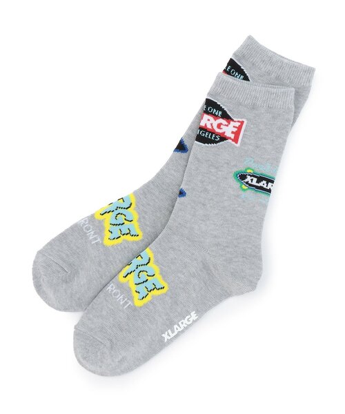 XLARGE KIDS(エクストララージキッズ)の「ミックスロゴ クルーソックス(ソックス/靴下・キッズ・レッド/トップグレー/ブラック・13-15cm/19-21cm/17-19cm/15-17cm)」の3枚目の写真
