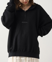FOG ESSENTIALS/エッセンシャルズ FOG BACK LOGO HALF ZIP SWEAT ハーフジップ スウェット 裏起毛 シリコン バックプリント ロゴ オーバーサイズ