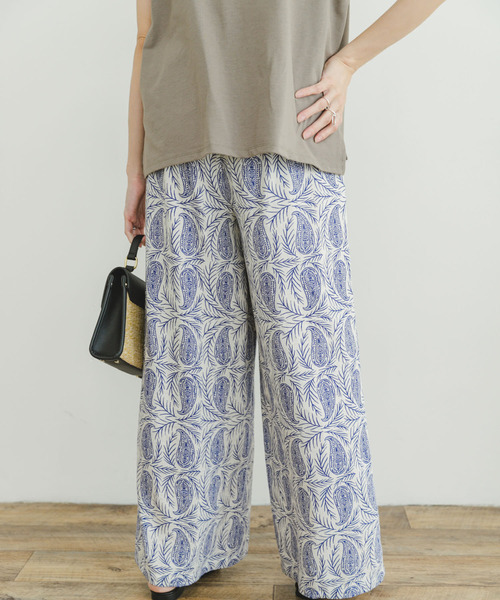 ITEMS URBANRESEARCH(アイテムズ アーバンリサーチ)の「『セットアップ対応』『Sサイズあり』『洗濯可』リネンレーヨンワイドパンツ(その他パンツ・レディース・ライトベージュ/ブラウン系その他/ブラック系その他/その他1/その他2/グリーン・SMALL/MEDIUM)」の8枚目の写真