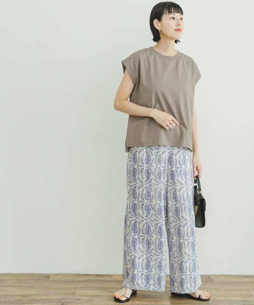 ITEMS URBANRESEARCH(アイテムズ アーバンリサーチ)の「『セットアップ対応』『Sサイズあり』『洗濯可』リネンレーヨンワイドパンツ(その他パンツ・レディース・ライトベージュ/ブラウン系その他/ブラック系その他/その他1/その他2/グリーン・SMALL/MEDIUM)」の9枚目の写真
