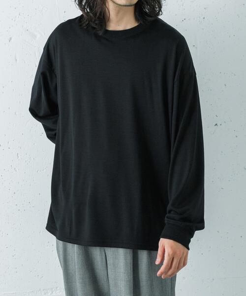 URBAN RESEARCH(アーバンリサーチ)の「『洗濯可』new basic WASHABLE MERINO WOOL LONG-SLEEVE(Tシャツ/カットソー・メンズ・ネイビー/ブラック/チャコールグレー・X-LARGE/MEDIUM/LARGE)」の5枚目の写真