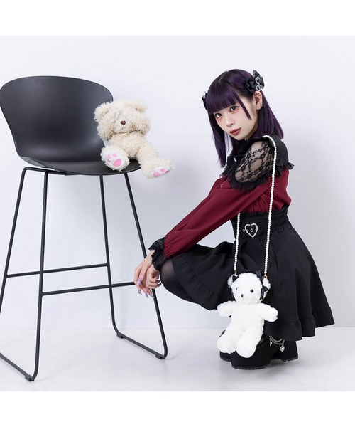 DearMyLove(ディアマイラブ)の「レースフリルハートビジューブラウス(シャツ/ブラウス・レディース・ホワイト/ベビーピンク/ブラック/レッド・LARGE/MEDIUM/X-LARGE/XX-LARGE)」の5枚目の写真