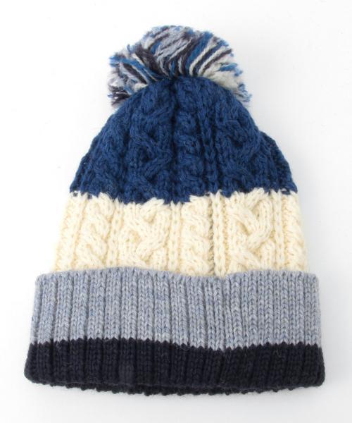 BEAMS BOY(ビームスボーイ)の「WARREN SCOTT / ケーブル&リブ Watch Cap(ニットキャップ/ビーニー・レディース・ホワイト/ブルー・ONE SIZE)」の5枚目の写真