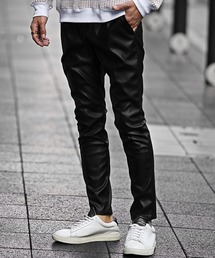 JOKER | 【JOKER】PUレザーサイドラインスキニージョガー/テーパードパンツ メンズ スウェットイージーパンツ スエード 春服 冬服(スウェットパンツ)