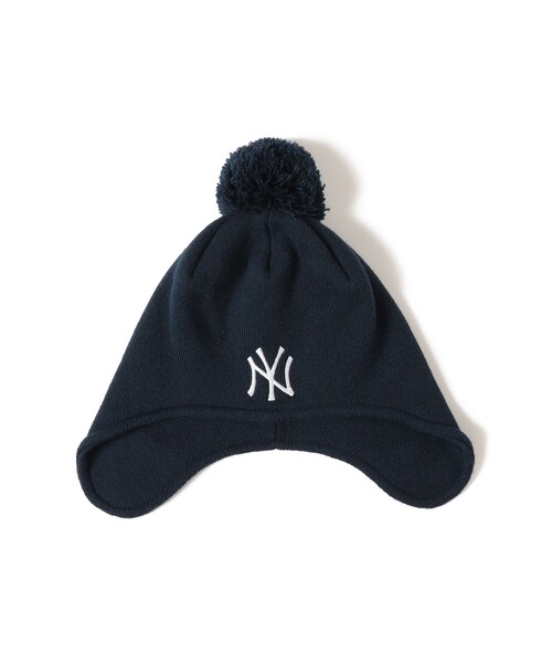 NEW ERA(ニューエラ)の「NEW ERA × BEAMS / 別注 Ear Flap Pom-Pom Knit Cap(ニットキャップ/ビーニー・メンズ・ブラウン/ネイビー/ブラック・ONE SIZE)」の7枚目の写真