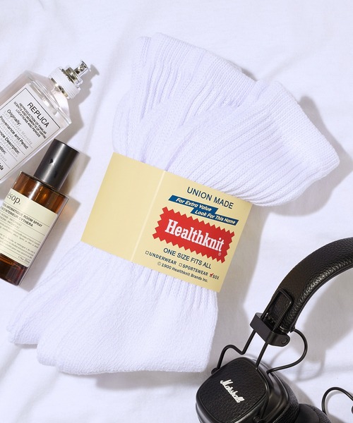 Healthknit(ヘルスニット)の「ギフトにもぴったり!【Healthknit】3足セットヘビーウェイトロングソックス クルーソックス 3PACK SET SOCKS(ソックス/靴下・メンズ・ホワイト/マルチ/アイボリー/オフホワイト/スモーク/その他/その他1/その他2/ホワイト系その他/ホワイト系その他2/その他3/その他4/その他5/その他6/その他7/その他8/その他14/その他13/その他16/その他15/ホワイト系その他3/その他17/ブラック/その他18/その他19・M/S/FREE)」の1枚目の写真