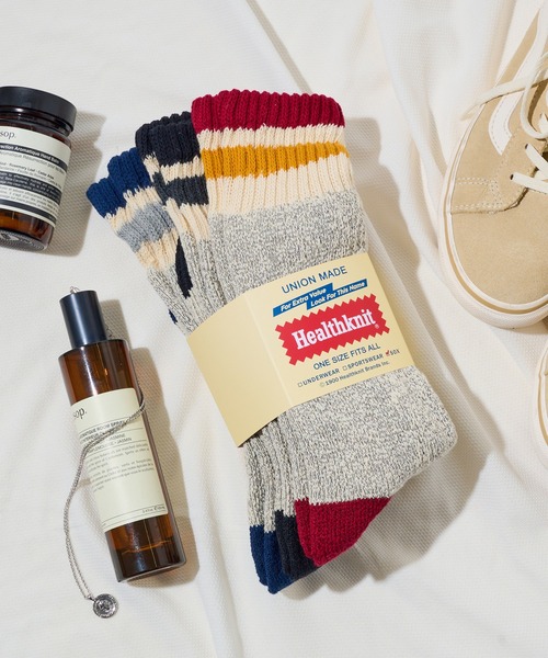 Healthknit(ヘルスニット)の「ギフトにもぴったり!【Healthknit】3足セットヘビーウェイトロングソックス クルーソックス 3PACK SET SOCKS(ソックス/靴下・メンズ・ホワイト/マルチ/アイボリー/オフホワイト/スモーク/その他/その他1/その他2/ホワイト系その他/ホワイト系その他2/その他3/その他4/その他5/その他6/その他7/その他8/その他14/その他13/その他16/その他15/ホワイト系その他3/その他17/ブラック/その他18/その他19・M/S/FREE)」の9枚目の写真