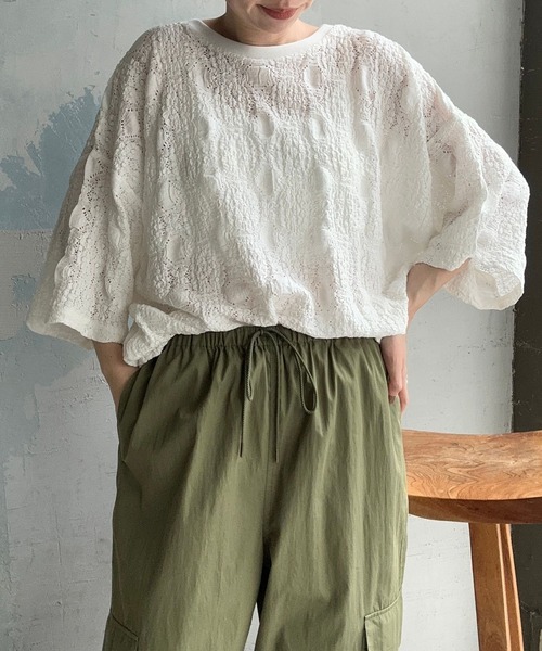 総レース5分袖プルオーバー　908504の5枚目の写真