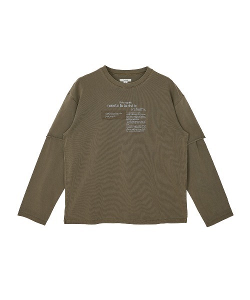 Ameri(アメリ)の「<ZOZOTOWN限定>VINTAGE LIKE LAYARD LONG TEE(Tシャツ/カットソー・レディース・ピンク/カーキ/チャコールグレー・FREE)」の17枚目の写真