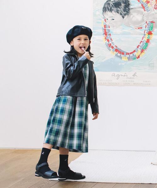 agnes b.(アニエスベー)の「K134 E BERET キッズ ウールベレー(ハンチング/ベレー帽・キッズ・ブラック・1/2/0)」の7枚目の写真