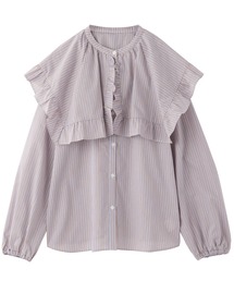 STRIPED BIG COLLAR BLOUSE