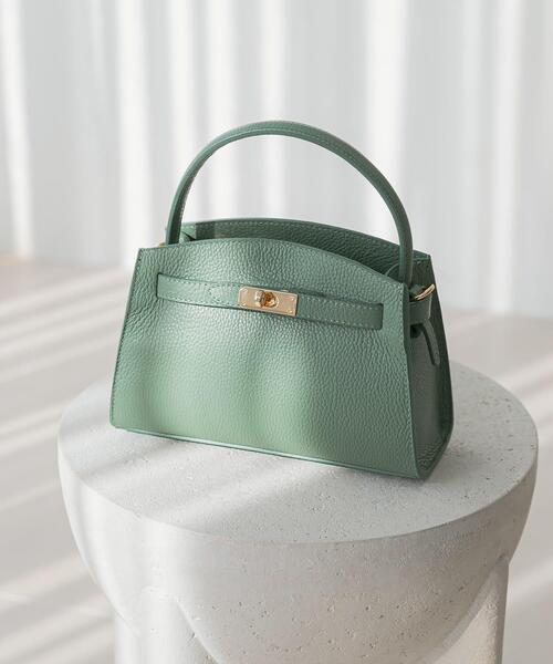 AULENTTI(オウレンティ)の「AULENTTI キーベルト付きミニハンドBAG(ハンドバッグ・レディース・ブラック/ミント・-)」の1枚目の写真
