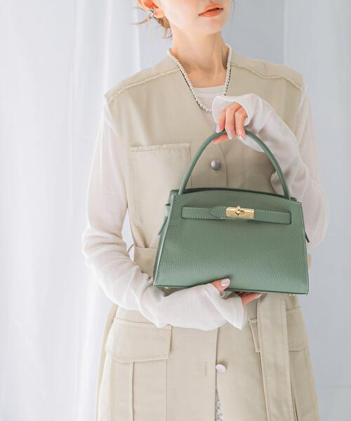 AULENTTI(オウレンティ)の「AULENTTI キーベルト付きミニハンドBAG(ハンドバッグ・レディース・ブラック/ミント・-)」の3枚目の写真