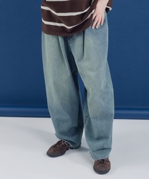 カットオフタックワイドバルーンデニムパンツ