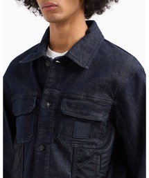 ARMANI EXCHANGE | 【A|X アルマーニ エクスチェンジ】ダークインディゴ ミックスファブリック デニムジャケット(デニムジャケット)