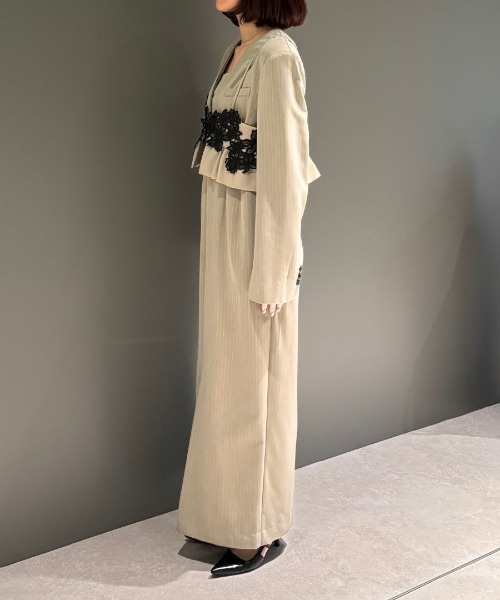 ANDRESD(アンドレスド)の「ピンストライプテーラードビスチェドレス / pinstripe tailored bustier dress(ドレス・レディース・ベージュ/ブラック/グレー・M/S/L)」の17枚目の写真