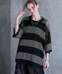 SERACE | 【SERACE】Loose silhouette sheer mesh short sleeve knit / ルーズシルエットシアーメッシュ半袖ニット(Tシャツ/カットソー)
