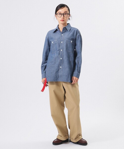 BEAMS BOY(ビームスボーイ)の「【別注】BUZZ RICKSON'S / シャンブレー ロングスリーブ シャツ(シャツ/ブラウス・レディース・ブルー系その他4・ONE SIZE)」の8枚目の写真