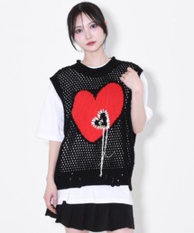 OY | 『OY/オーワイ』 HEART STITCH KNIT VEST/ハートステッチニットベスト(ベスト)