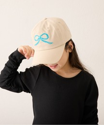 【KIDS】リボン刺繍キャップ