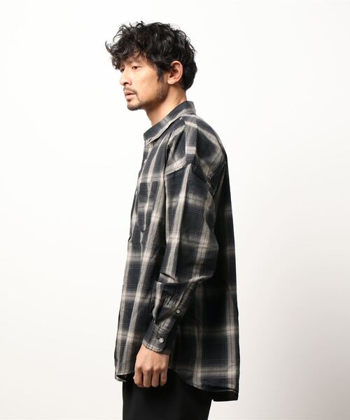 BACK NUMBER(バックナンバー)の「【BACK NUMBER】ビッグシルエットチェックシャツ(シャツ/ブラウス・メンズ・グリーン/ベージュ/ブラック・L/S/M)」の4枚目の写真