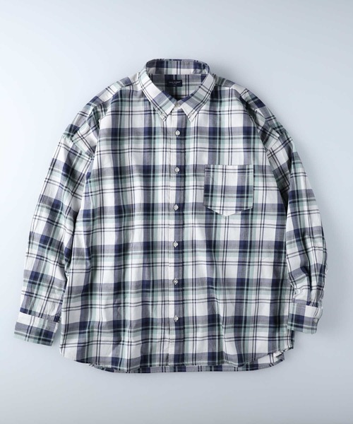 BACK NUMBER(バックナンバー)の「【BACK NUMBER】ビッグシルエットチェックシャツ(シャツ/ブラウス・メンズ・グリーン/ベージュ/ブラック・L/S/M)」の9枚目の写真