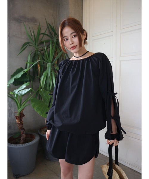 TRUNC(トランクエイティーエイト)の「Waterlike Ribbon Pullover(Tシャツ/カットソー・レディース・アイボリー/ブラック/ネイビー・FREE)」の22枚目の写真