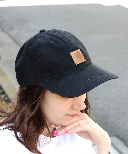 Carhartt(カーハート)の「【carhartt】カーハート キャップ ストラップバック Odessa Cap ウォッシュ加工 100289(キャップ・メンズ・ブラック/ブラウン/ネイビー/アーミー/カーキ/グレー/オレンジ/ダークグリーン/ワインレッド/オリーブ/ピンク・FREE)」の2枚目の写真