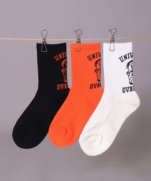 UNIVERSAL OVERALL | (LG)【UNIVERSAL OVERALL】【3足セット】バッグ カレッジロゴ & WINDY リブ クルーソックス(ソックス/靴下)