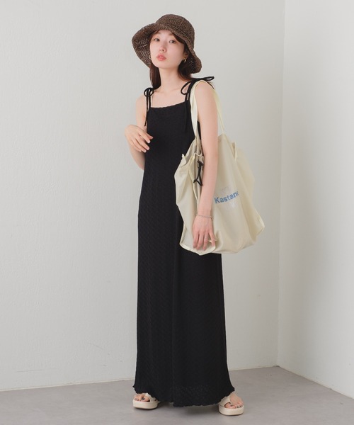 Kastane(カスタネ)の「【サイズ展開あり】ジャガードレースキャミワンピース(ワンピース・レディース・ブラック/オフホワイト・0/1)」の3枚目の写真