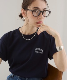 ANGIE | ワンポイントロゴ刺繍Tシャツ(半袖)(Tシャツ/カットソー)