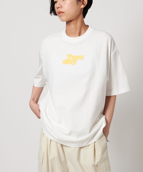 CITEN(シテン)の「<CITEN>デイオブウィークロゴT(Tシャツ/カットソー・レディース・ダークブラウン/ホワイト/ライトピンク・S/M)」の4枚目の写真