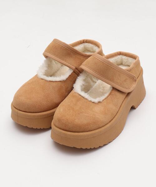WEGO(ウィゴー)の「WEGO/ムートンタッチメリージェーンシューズ(スリッポン・レディース・ブラック/キャメル・LARGE/MEDIUM/SMALL)」の18枚目の写真