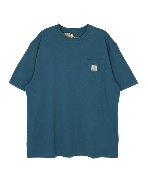 Carhartt(カーハート)の「carhartt/カーハート Workwear ビッグシルエット ポケット半袖 ロゴ Tシャツ ワッペン トップス(Tシャツ/カットソー・メンズ・エメラルドブルー/ブラック/ダークブラウン/ベージュ/ネイビー/グリーン/ヘザーグレー/バーガンディー/ヘザーチャコール/コバルトブルー/グレイッシュブルー/グリーン系その他/ホワイト/レッド系その他/グリーン系その他3/ピンク系その他2/オレンジ系その他/ブルー系その他/ブラウン系その他/ピンク系その他/ブルー系その他2/グリーン系その他2/イエロー系その他/オレンジ/ブルー系その他3/ブルー系その他4/レッド系その他2/グリーン系その他4/ライトイエロー/テラコッタ/ブルー系その他5/イエロー系その他2/グリーン系その他5/レッド系その他3/オレンジ系その他2/ブルー系その他6・SMALL/MEDIUM/LARGE/X-LARGE/XX-LARGE)」の15枚目の写真