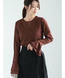 チュールフレアスリーブシアートップス