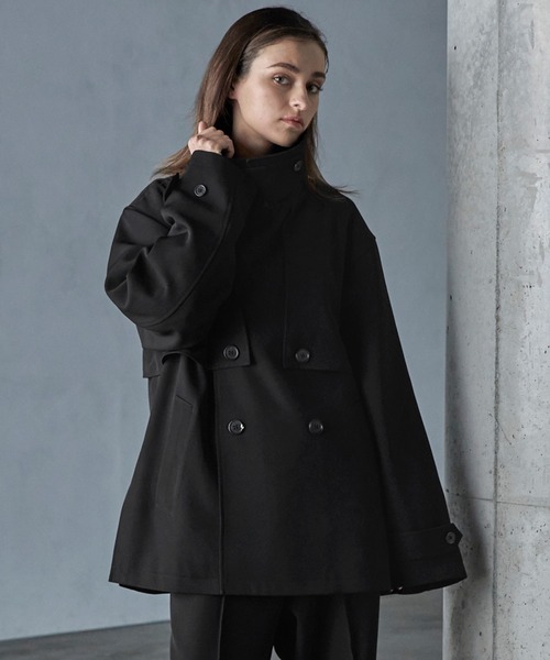 【SERACE】Oversize drape stand neck short trench coat / オーバーサイズドレープスタンドネックショートトレンチコートの15枚目の写真