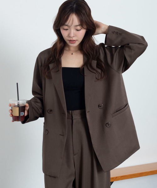 WEGO(ウィゴー)の「WEGO/【ZOZO限定・26年春再入荷!】ダブルボタンテーラードジャケット(テーラードジャケット・レディース・ネイビー/グレー/ブラウン/アイボリー・FREE)」の1枚目の写真