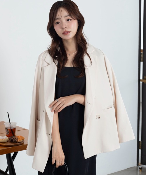 WEGO(ウィゴー)の「WEGO/【ZOZO限定・26年春再入荷!】ダブルボタンテーラードジャケット(テーラードジャケット・レディース・ネイビー/グレー/ブラウン/アイボリー・FREE)」の2枚目の写真
