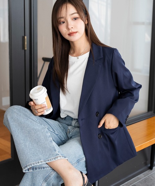 WEGO(ウィゴー)の「WEGO/【ZOZO限定・26年春再入荷!】ダブルボタンテーラードジャケット(テーラードジャケット・レディース・ネイビー/グレー/ブラウン/アイボリー・FREE)」の18枚目の写真