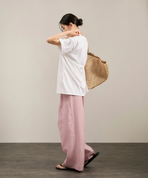 SALON adam et rope'(サロン アダム エ ロペ)の「リネンツイルタックパンツ(スラックス・レディース・ブラック/ピンク/ベージュ・S/M)」の9枚目の写真