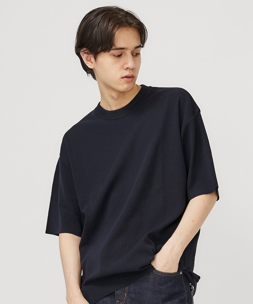 STUDIOUS(ステュディオス)の「【STUDIOUS】ウォッシャブルミラノリブサマーニットTシャツ【ZOZO限定アイテム】(ニット/セーター・メンズ・ホワイト/ブラック/ベージュ/グレー/ブルー/オレンジ/サックスブルー/ホワイト×ブラック/ネイビー/レンガ・1/2/3)」の6枚目の写真