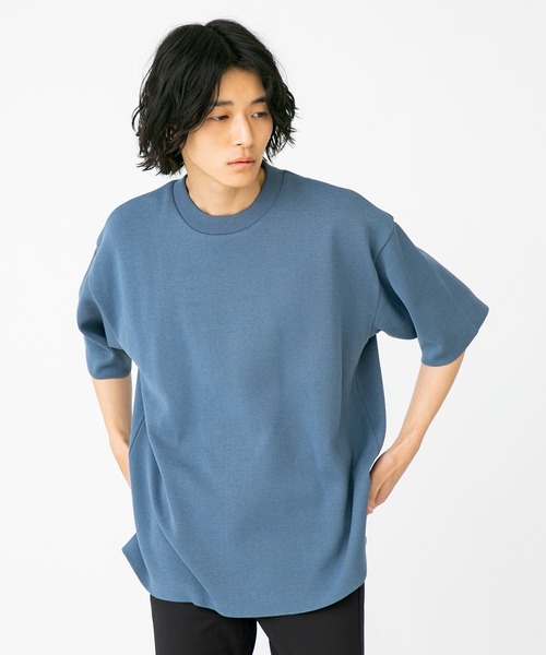 STUDIOUS(ステュディオス)の「【STUDIOUS】ウォッシャブルミラノリブサマーニットTシャツ【ZOZO限定アイテム】(ニット/セーター・メンズ・ホワイト/ブラック/ベージュ/グレー/ブルー/オレンジ/サックスブルー/ホワイト×ブラック/ネイビー/レンガ・1/2/3)」の7枚目の写真