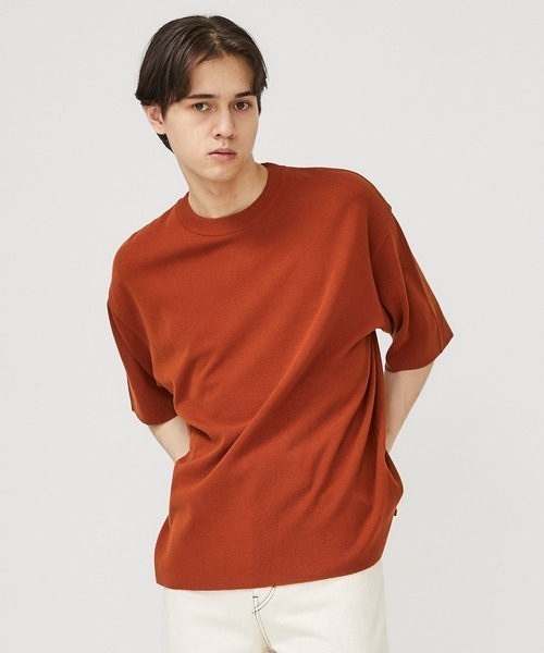STUDIOUS(ステュディオス)の「【STUDIOUS】ウォッシャブルミラノリブサマーニットTシャツ【ZOZO限定アイテム】(ニット/セーター・メンズ・ホワイト/ブラック/ベージュ/グレー/ブルー/オレンジ/サックスブルー/ホワイト×ブラック/ネイビー/レンガ・1/2/3)」の9枚目の写真