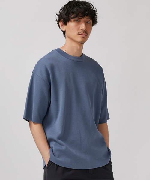 STUDIOUS(ステュディオス)の「【STUDIOUS】ウォッシャブルミラノリブサマーニットTシャツ【ZOZO限定アイテム】(ニット/セーター・メンズ・ホワイト/ブラック/ベージュ/グレー/ブルー/オレンジ/サックスブルー/ホワイト×ブラック/ネイビー/レンガ・1/2/3)」の8枚目の写真