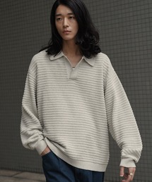 WYM LIDNM | MELANGE SKIPPER KNIT POLO(ポロシャツ)