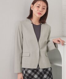 index | 【接触冷感/吸水速乾】ノーカラージャケット/セットアップ対応可《洗える/防シワ/ストレッチ》(ノーカラージャケット)