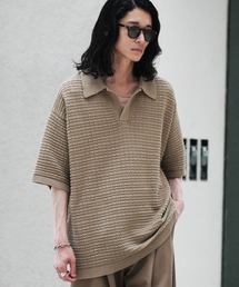 WYM LIDNM | TUCK SKIPPER KNIT POLO(ポロシャツ)